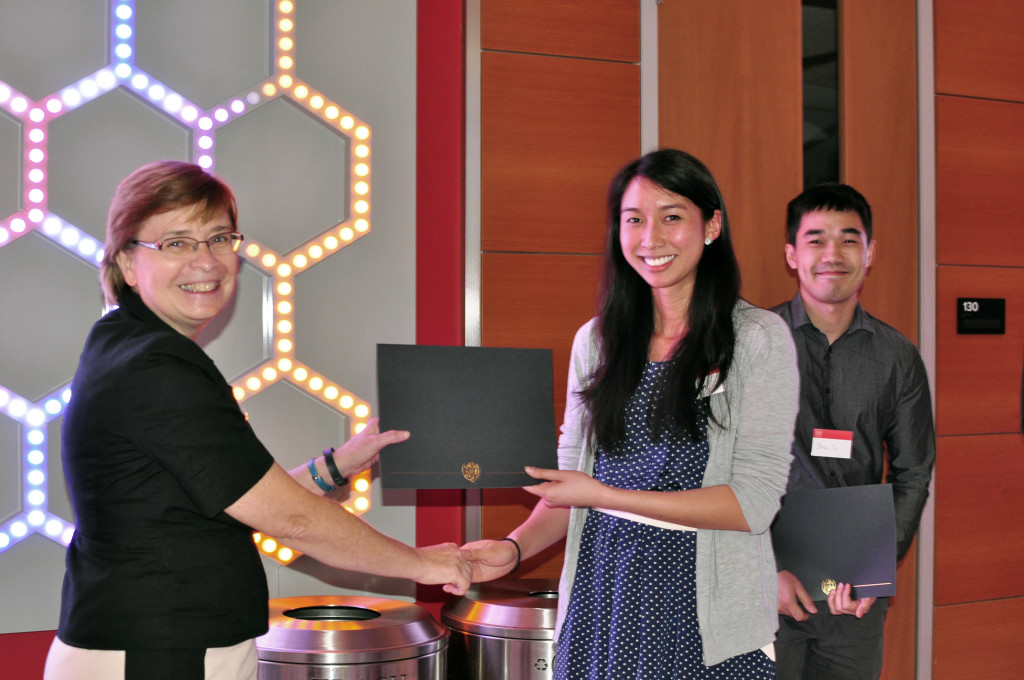 OSU student receiving an award