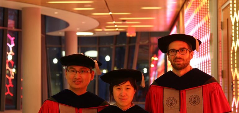 Graduation photo: Tom, Mingfu and Lu with Yiying