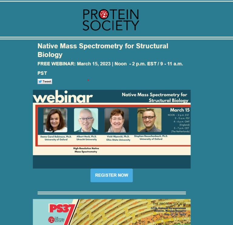 Check out Vicki Wysocki’s talk for Protein Society Native Mass